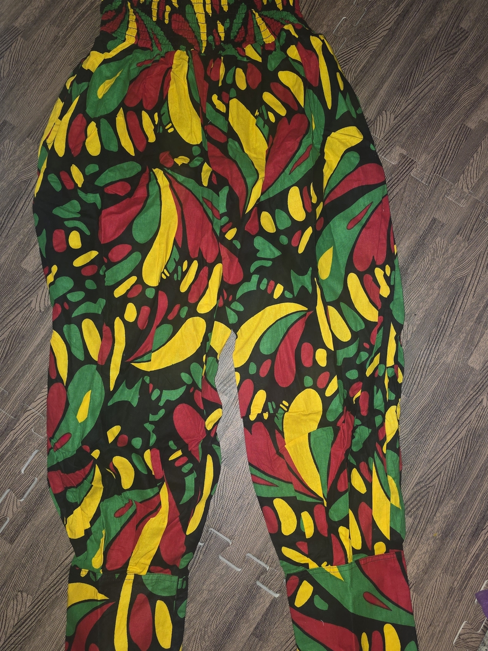 Vibrant Multicolor Harem Pants - Bold Red, Yellow & Green Print